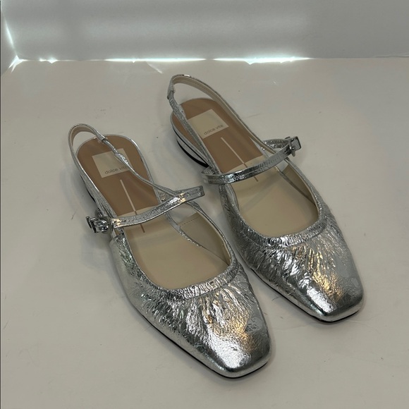 Dolce Vita Shoes - Dolce Vita, Rianne, Silver Women's Slingback Flats, size. 9.5